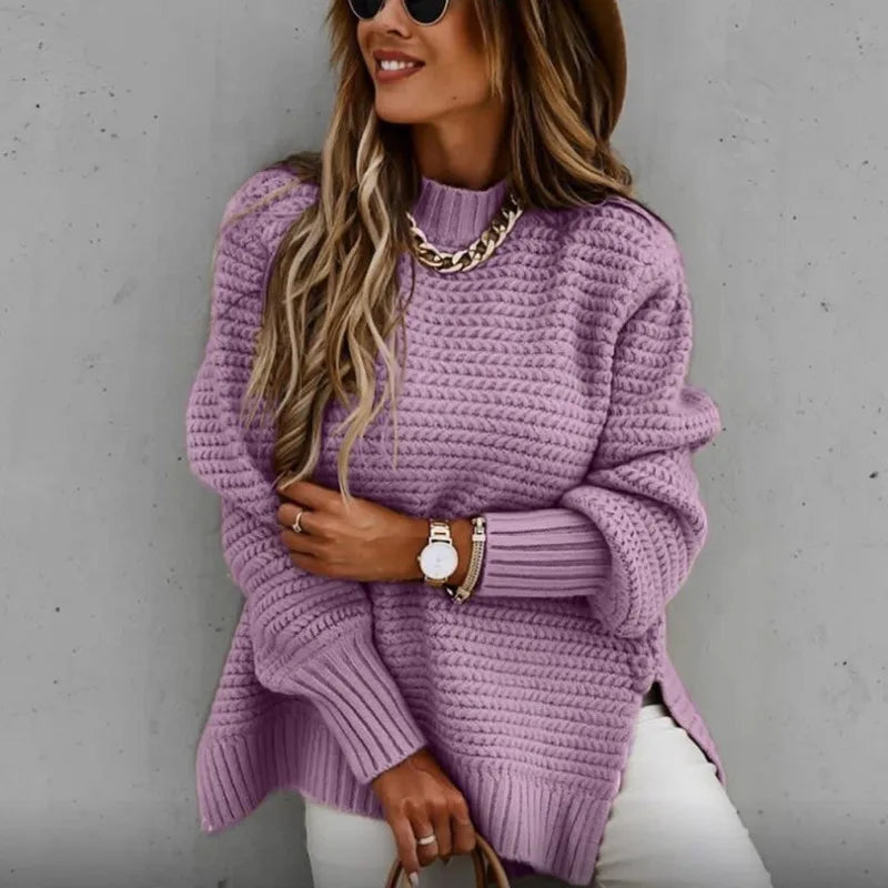 Women Sweaters O-Neck Solid Pullovers Sweater Knitted Tops Long Sleeve Knitted Tops for Women Autumn Jumpers